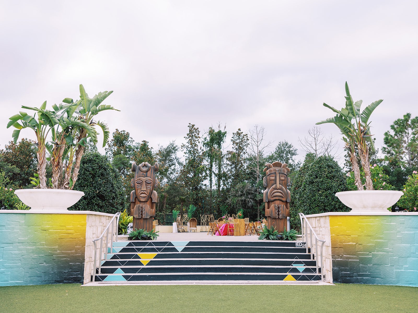 Corporate event party decorated like aztec theme