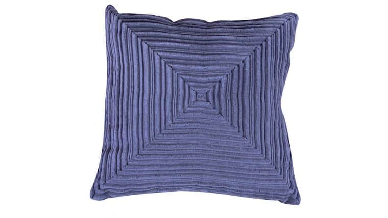 Pillow Statement Corn flower cushion with a textured pattern of concentric, raised lines forming a symmetrical square design.