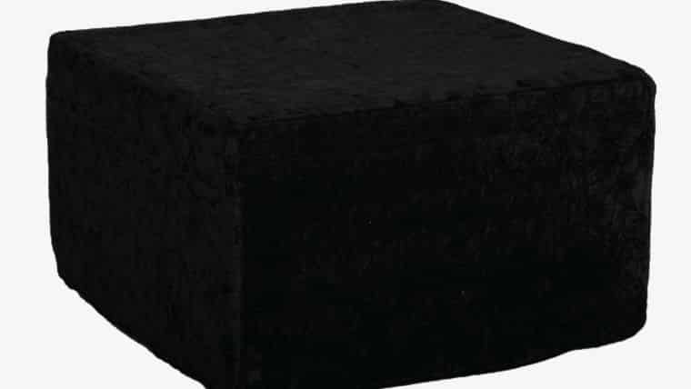 Black Velvet Ottoman With a square shape