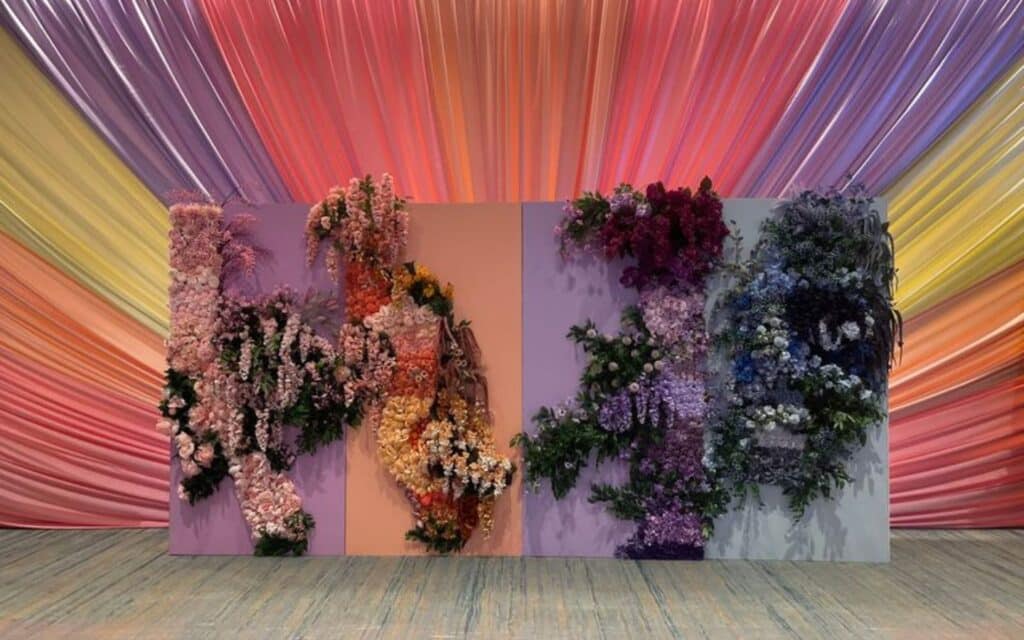 Color Splash Wall with Custom Florals