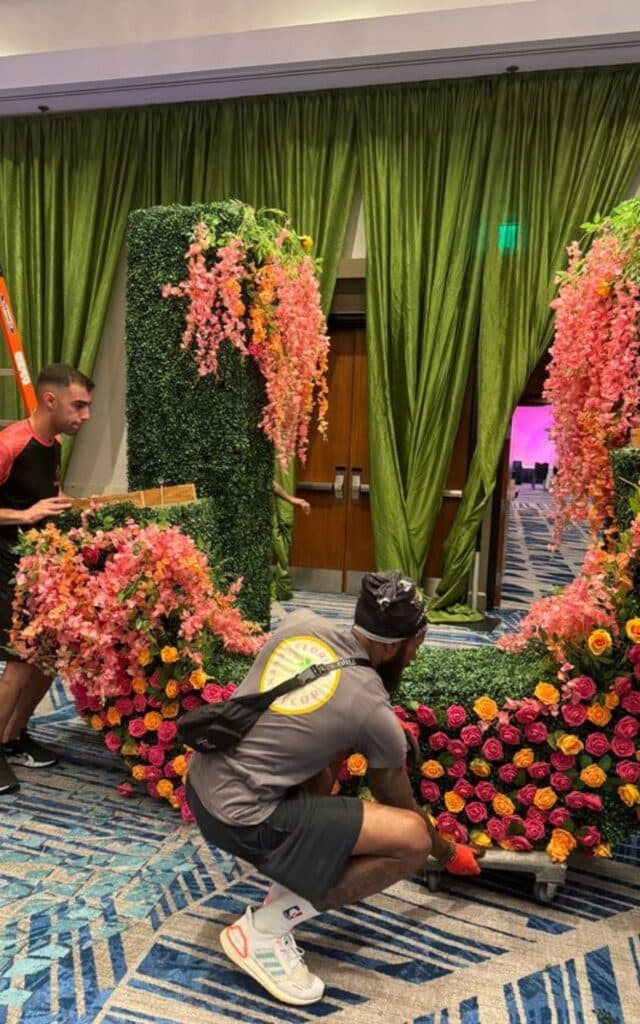 Hedge Arch with Floral Decor