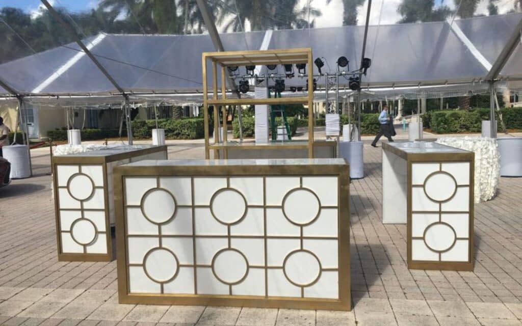 Gold Circle Bar Surround and Back Bar with Gold Frame